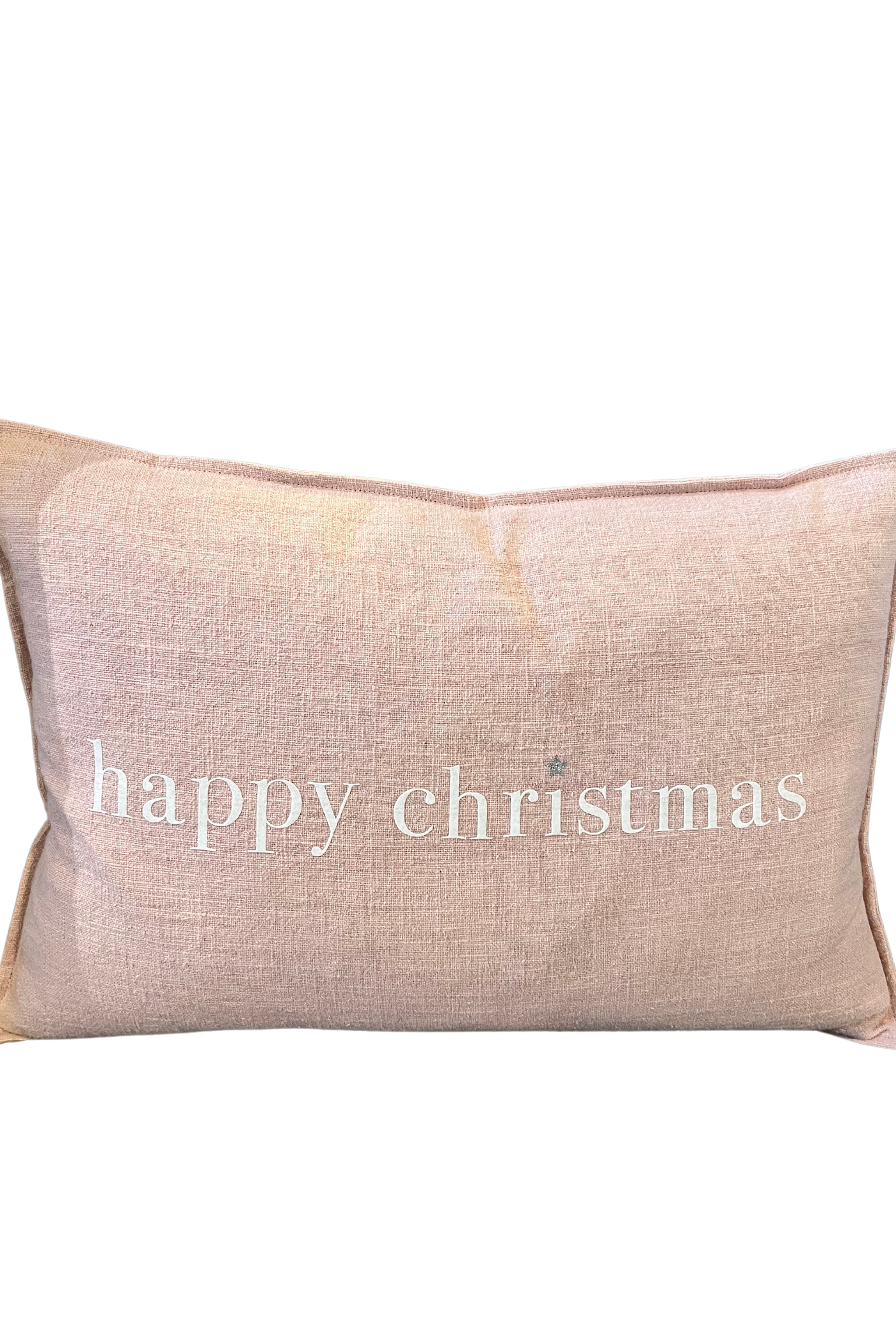 Chalk "Happy Christmas" Oblong Natural Fibre Cushion-Homeware-Ohh! By Gum - Shop Sustainable