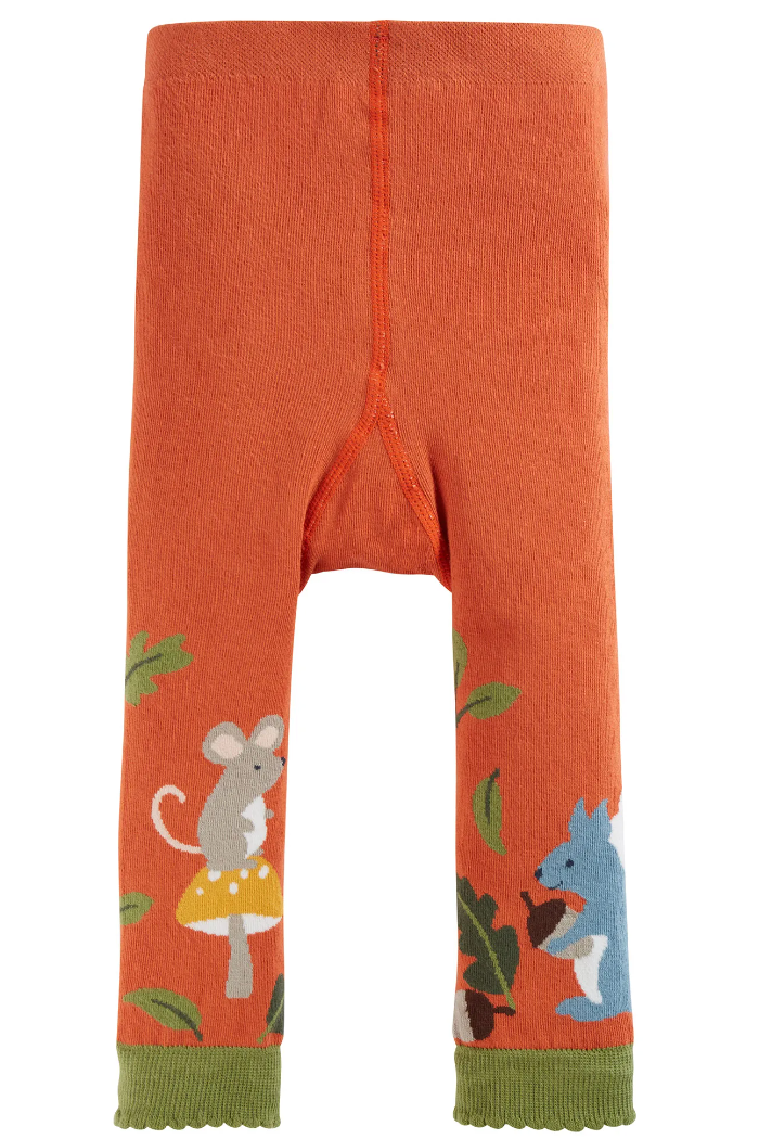 Frugi Little Knitted Leggings in Paprika/Mouse-Kids-Ohh! By Gum - Shop Sustainable