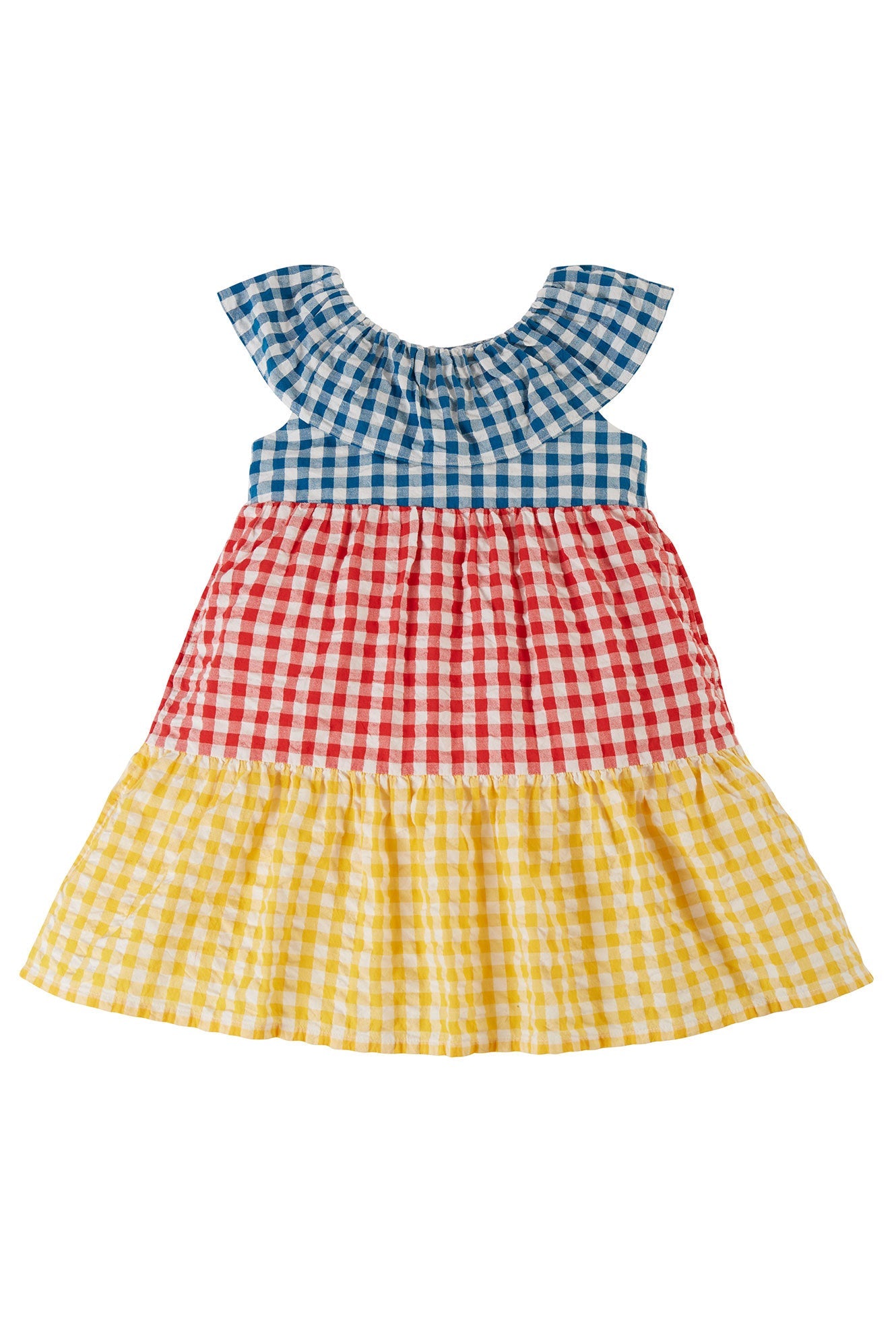 Frugi Nina Ruffle Dress in Hotch Potch Check-Kids-Ohh! By Gum - Shop Sustainable