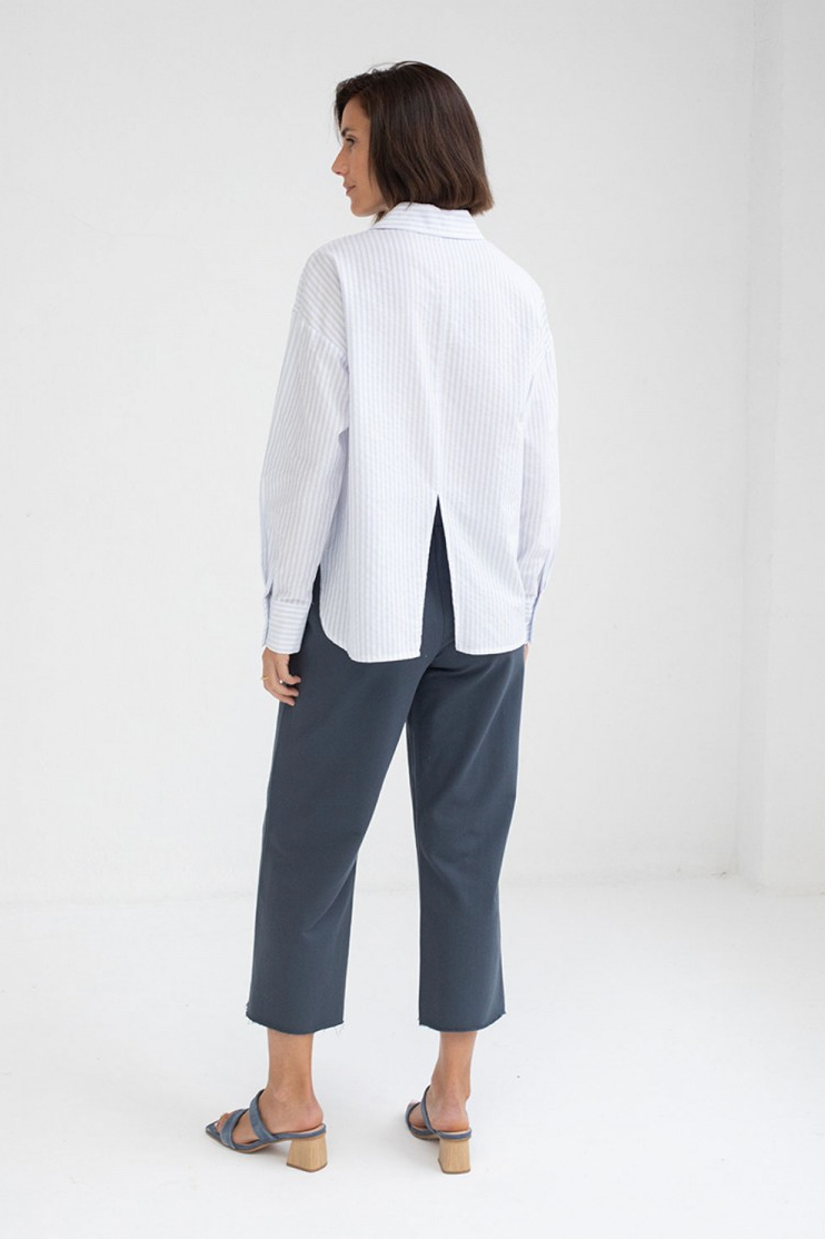 Mus & Bombon Challi Blue/White Stripe Shirt-Womens-Ohh! By Gum - Shop Sustainable