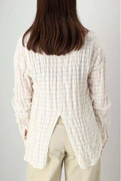 Mus & Bombon Oversized Long Sleeve Shirt - White Checked-Womens-Ohh! By Gum - Shop Sustainable