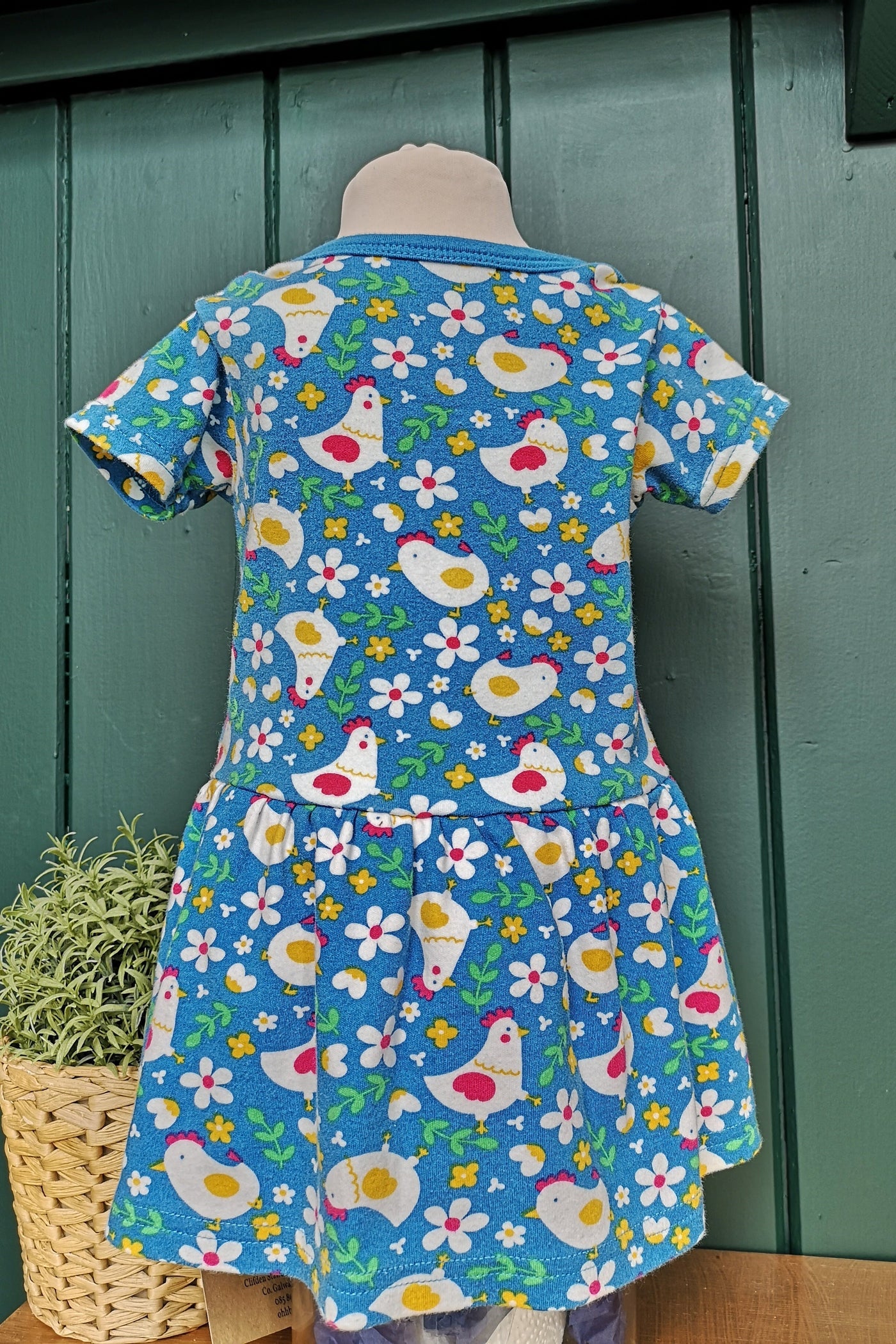 Re-Wear Frugi Little Hen Blue Print Body Dress in 3 - 6 mths-Re-Wear-Ohh! By Gum - Shop Sustainable
