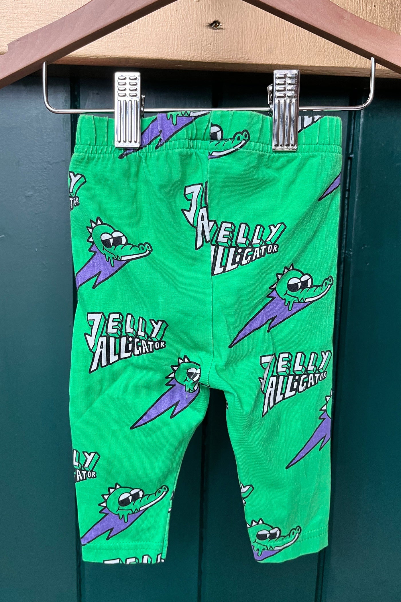 Re-Wear Jelly Alligator Green Leggings-Re-Wear-Ohh! By Gum - Shop Sustainable