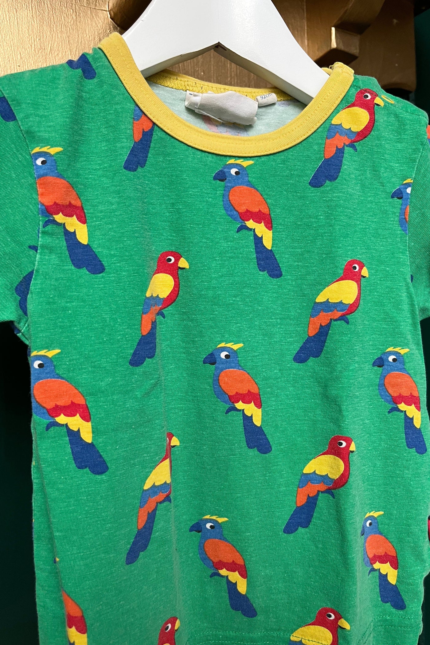 Re-Wear Toby Tiger Green Multi Parrot Tee-Re-Wear-Ohh! By Gum - Shop Sustainable