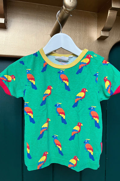 Re-Wear Toby Tiger Green Multi Parrot Tee-Re-Wear-Ohh! By Gum - Shop Sustainable