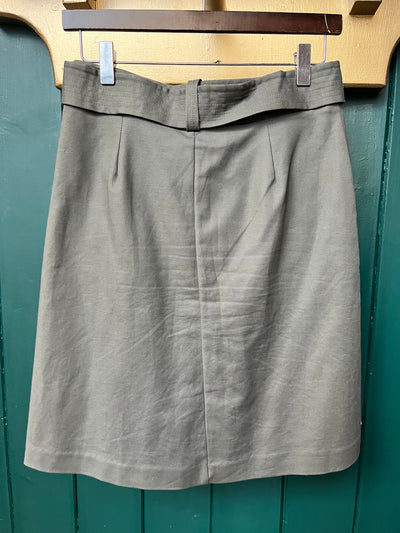 Re-Wear Warehouse Khaki Grey Belted Skirt-Re-Wear-Ohh! By Gum - Shop Sustainable