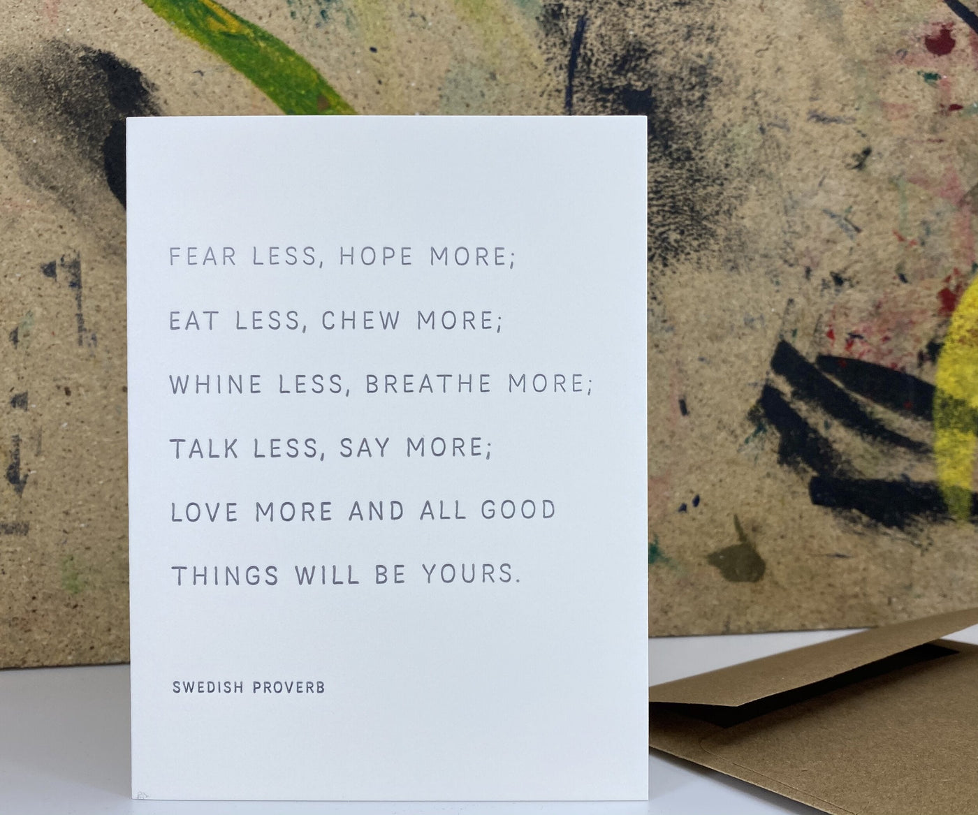 The Pear in Paper Fear less, hope more - Letterpress-stationery-Ohh! By Gum - Shop Sustainable