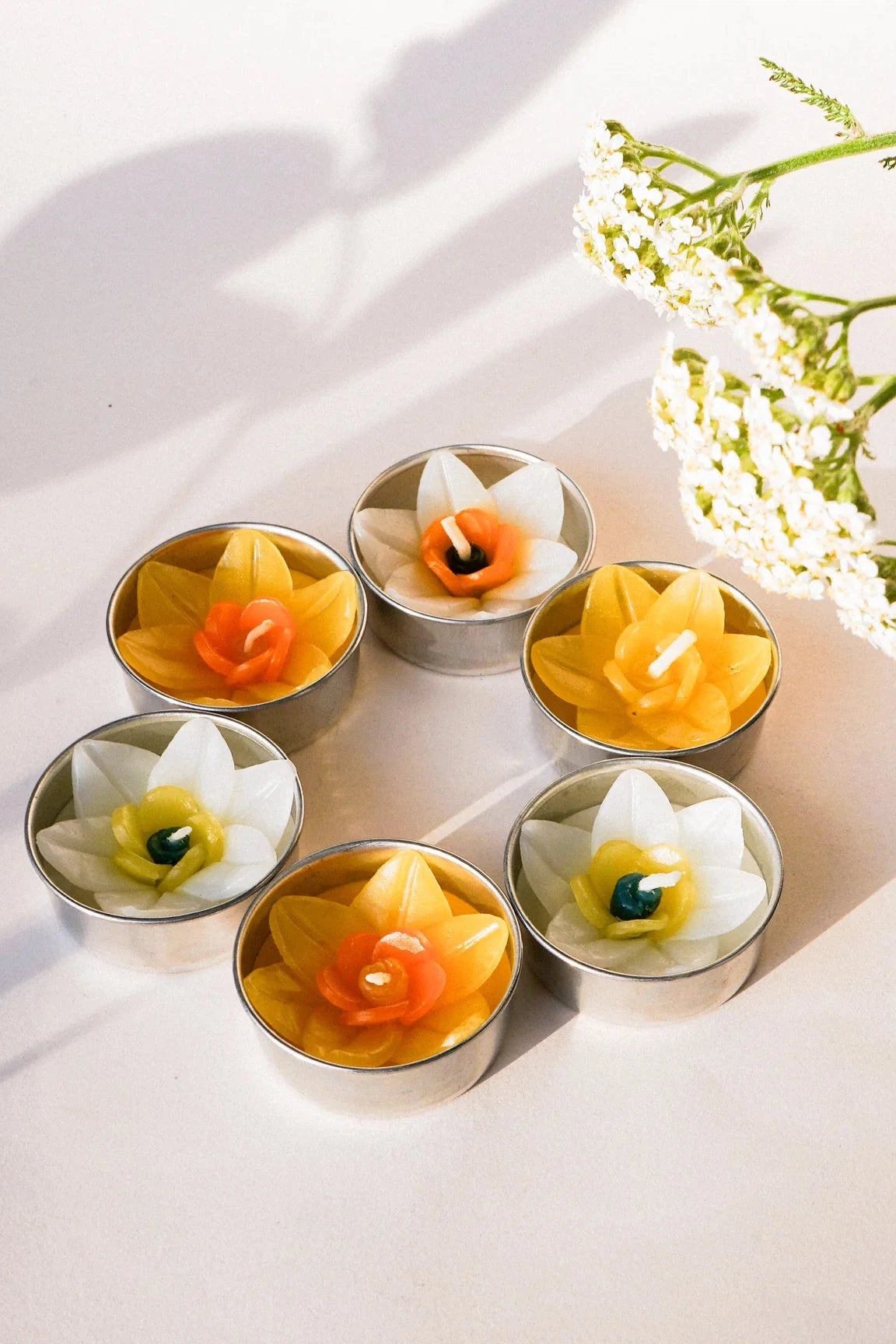 White Daffodil Scented Tealights-Gifts-Ohh! By Gum - Shop Sustainable