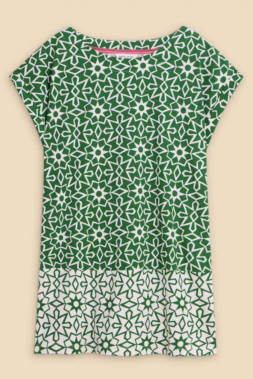 White Stuff Carrie Tunic - Green Print-Womens-Ohh! By Gum - Shop Sustainable