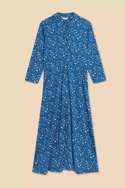White Stuff Rua Jersey LS Shirt Dress in Navy Print-Womens-Ohh! By Gum - Shop Sustainable