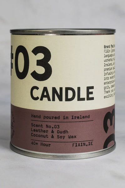 Fiáin Candle 03 | Leather & Oudh Large-Gifts-Ohh! By Gum - Shop Sustainable
