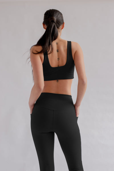 Girlfriend Collective Black Pocket Leggings High Rise, 7/8-Womens-Ohh! By Gum - Shop Sustainable
