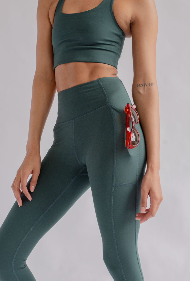 Girlfriend Collective Pocket Leggings High Rise, Long - Moss-Womens-Ohh! By Gum - Shop Sustainable