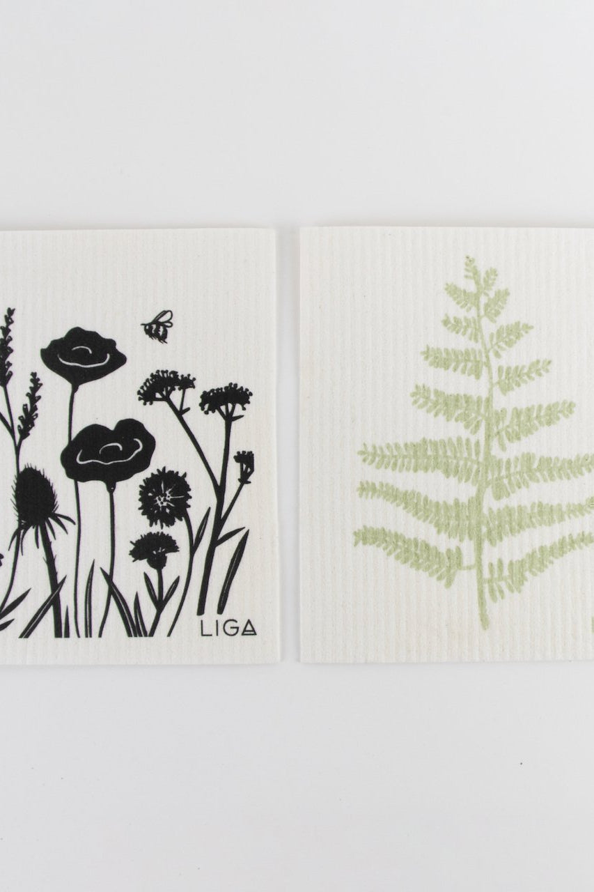 Liga Eco Dishcloths Wild Flower & Fern-Homeware-Ohh! By Gum - Shop Sustainable