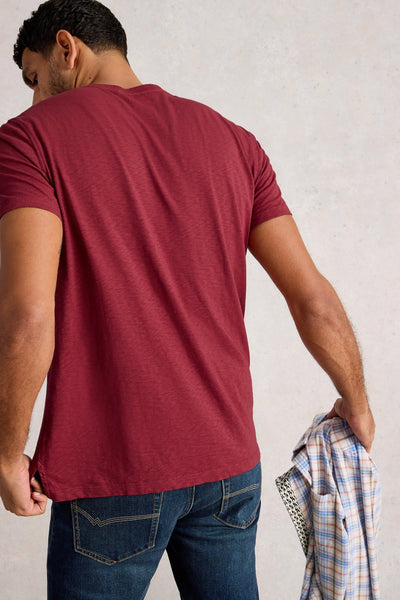 White Stuff Abersoch Short Sleeve Tee in Dark Red