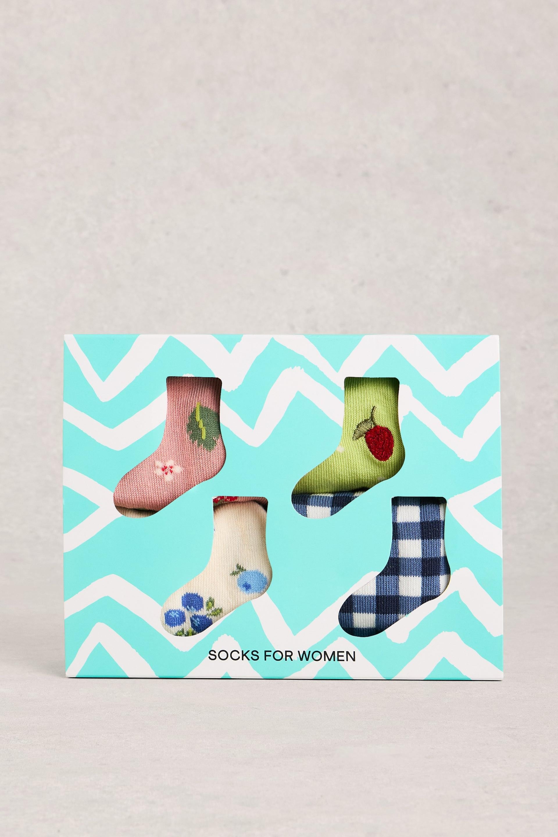 White Stuff 4PK Summer Fruit Ankle Socks
