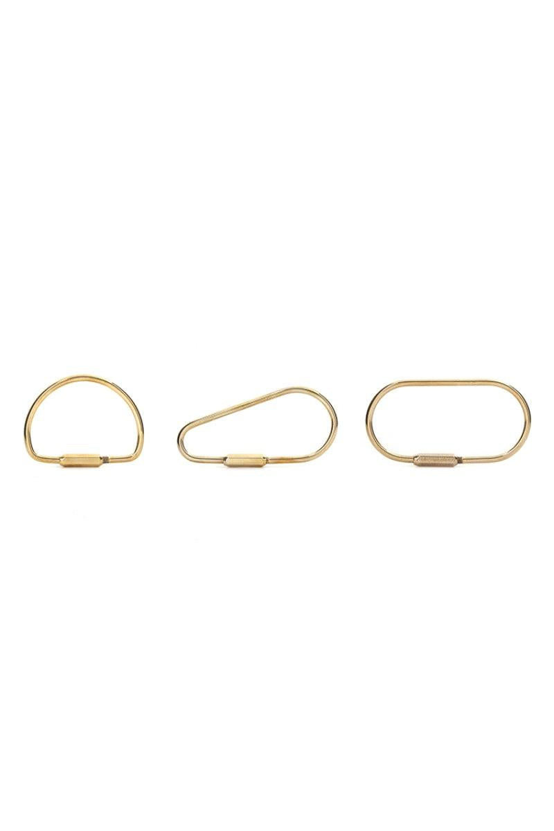 Kikkerland Brass Key Ring Assorted Set