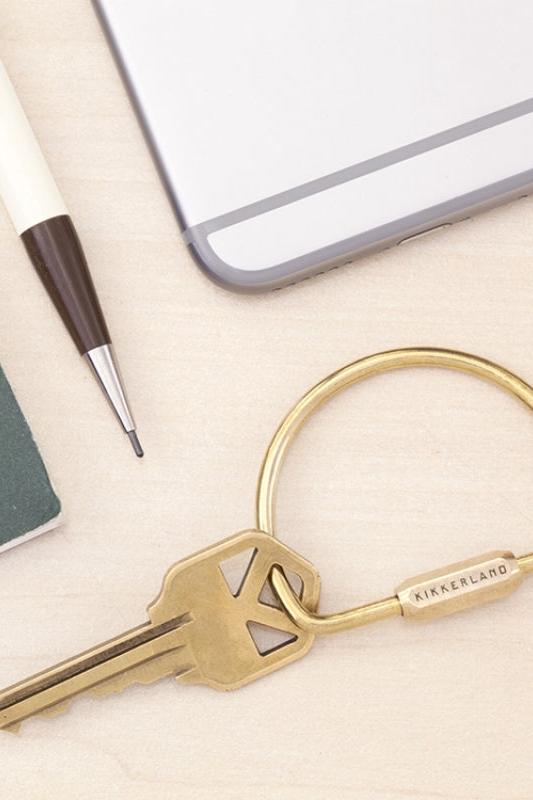 Kikkerland Brass Key Ring Assorted Set