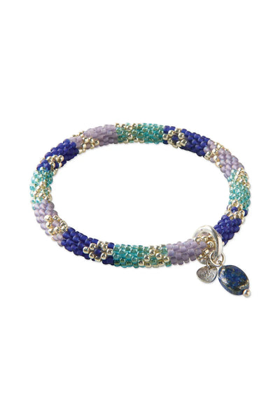A Beautiful Story Artistic Lapis Lazuli Bracelet Silver Coloured