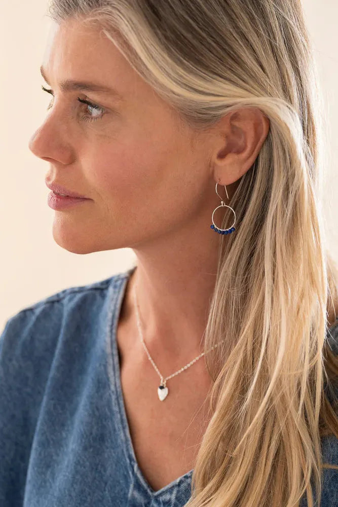 A Beautiful Story Compassion Lapis Lazuli Earrings Silver Plated