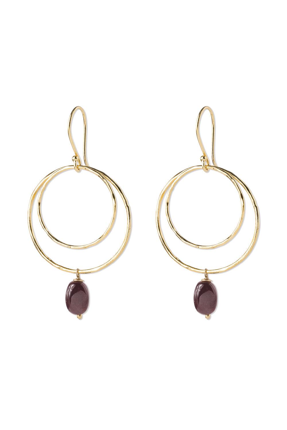 A Beautiful Story Enjoyable Garnet Earrings Gold Plated
