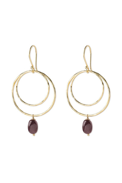A Beautiful Story Enjoyable Garnet Earrings Gold Plated