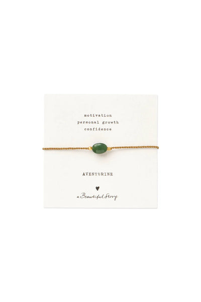 A Beautiful Story Gemstone Card Aventurine Bracelet