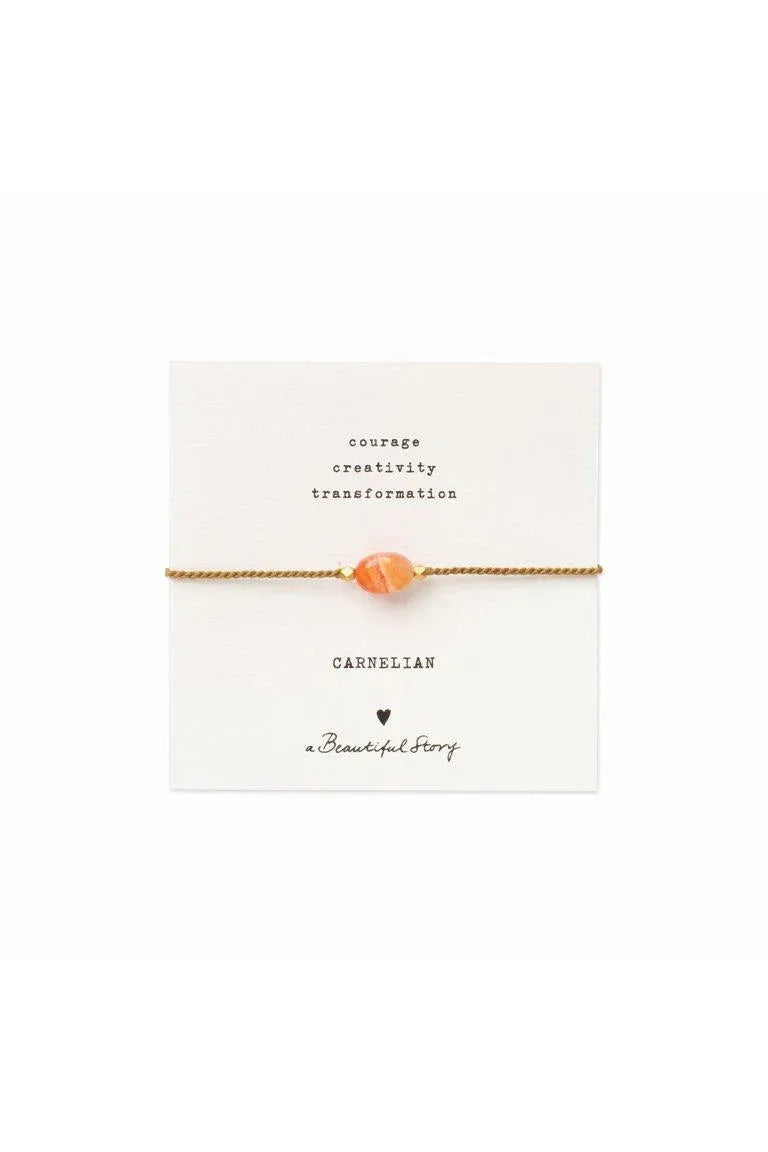 A Beautiful Story Gemstone Card Carnelian Bracelet