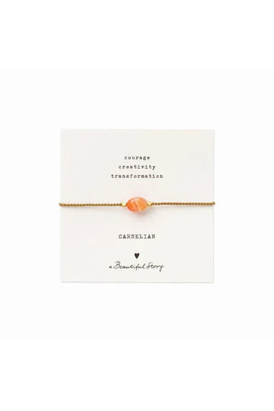A Beautiful Story Gemstone Card Carnelian Bracelet