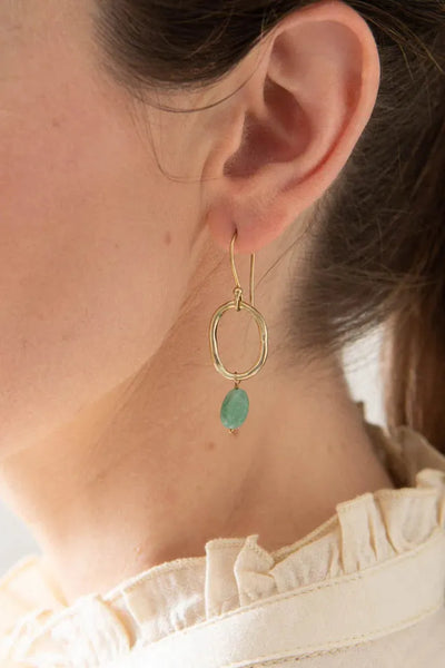 A Beautiful Story Graceful Aventurine GP Earrings