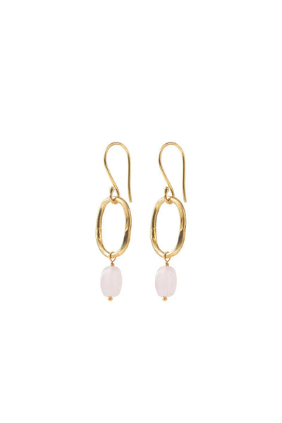A Beautiful Story Graceful Rose Quartz GP Earrings
