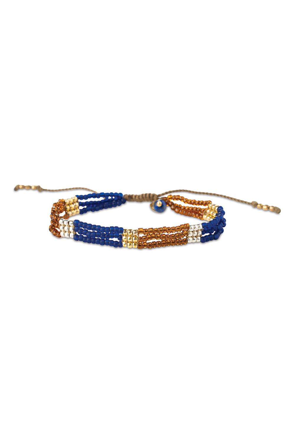 A Beautiful Story Harmonious Lapis Lazuli Bracelet Gold Coloured