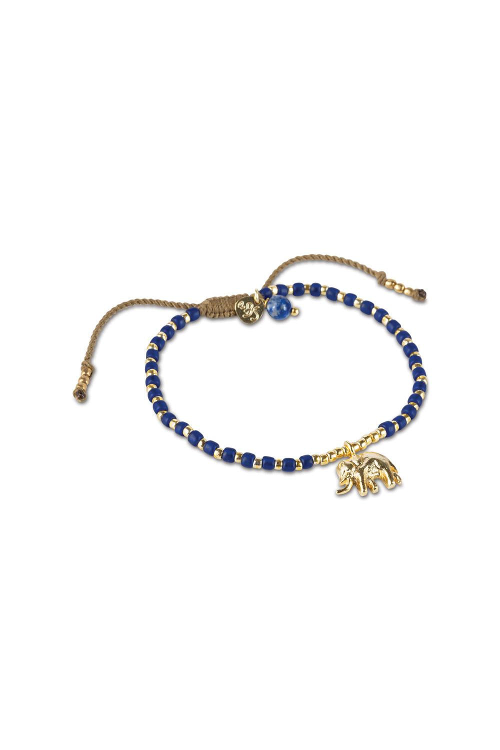 A Beautiful Story Hoping Lapis Lazuli Bracelet Gold Coloured