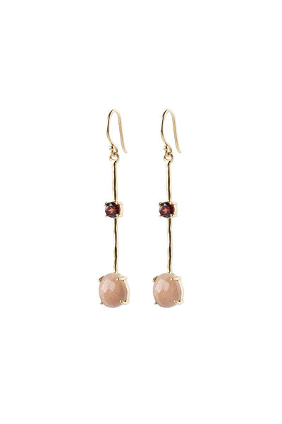 A Beautiful Story Magnificent Peach Moonstone Earrings