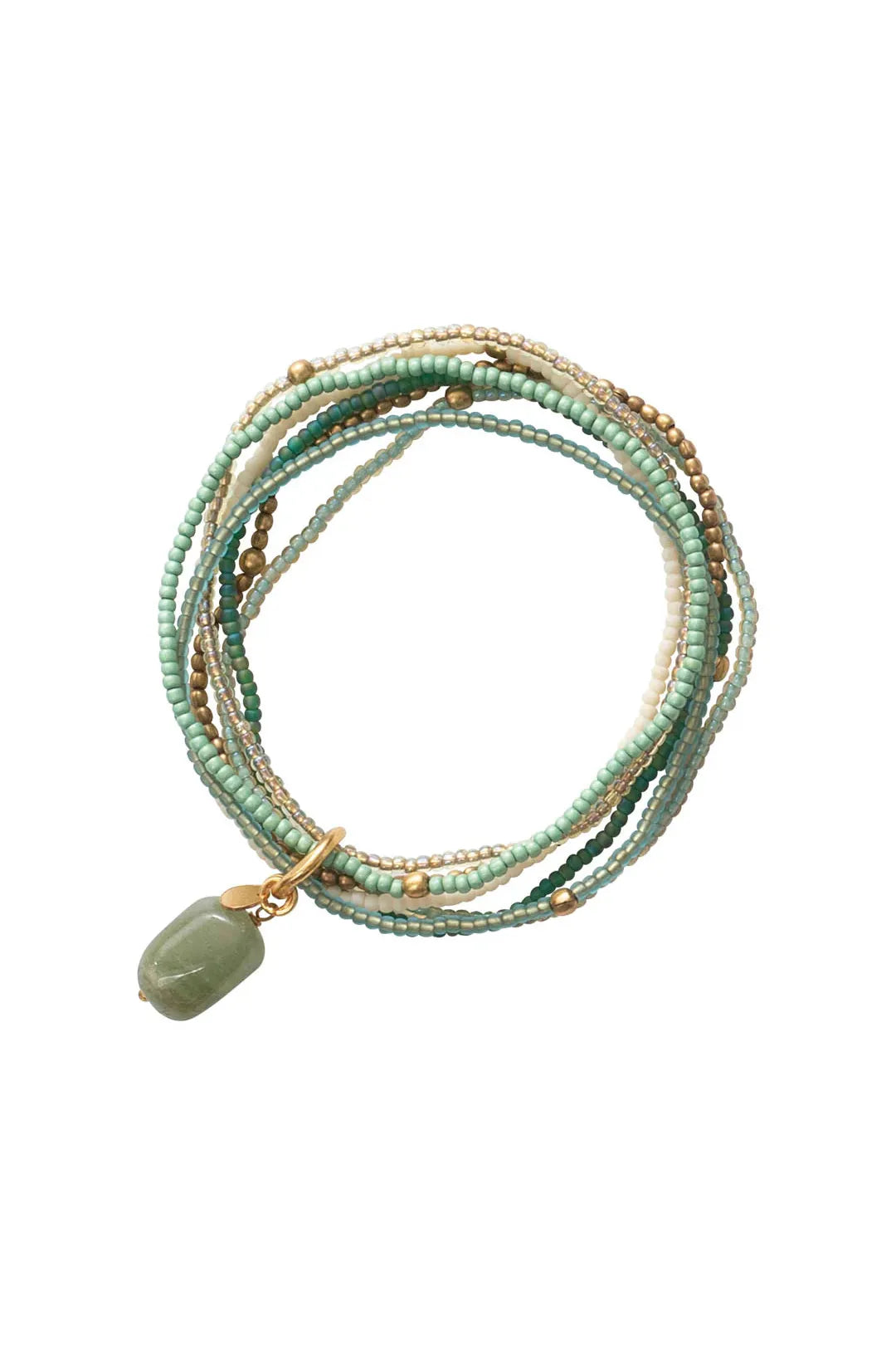 A Beautiful Story Nirmala Aventurine Gold Coloured Bracelet