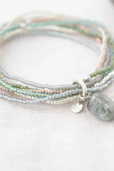 A Beautiful Story Nirmala Labradorite Silver Coloured Bracelet