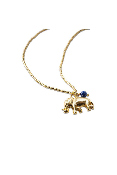 A Beautiful Story Paradise Lapis Lazuli Necklace Gold Coloured