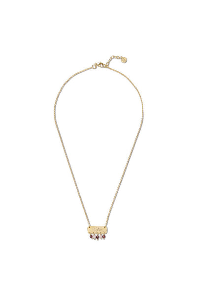 A Beautiful Story Sanity Garnet Rose Quartz Necklace Gold Plated