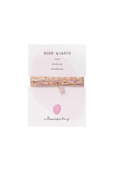 A Beautiful Story Sari Wrap Bracelet Rose Quartz