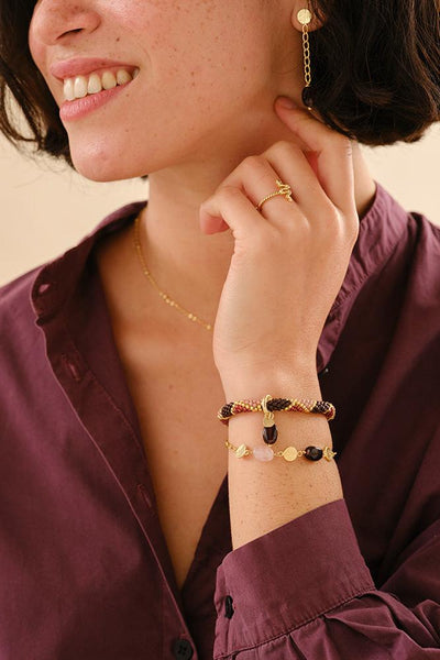 A Beautiful Story Talented Garnet Bracelet Gold Coloured