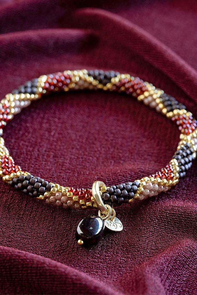A Beautiful Story Talented Garnet Bracelet Gold Coloured