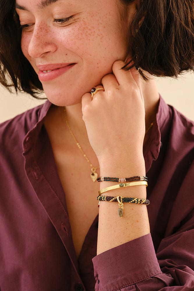 A Beautiful Story Talented Labradorite Bracelet Gold Coloured
