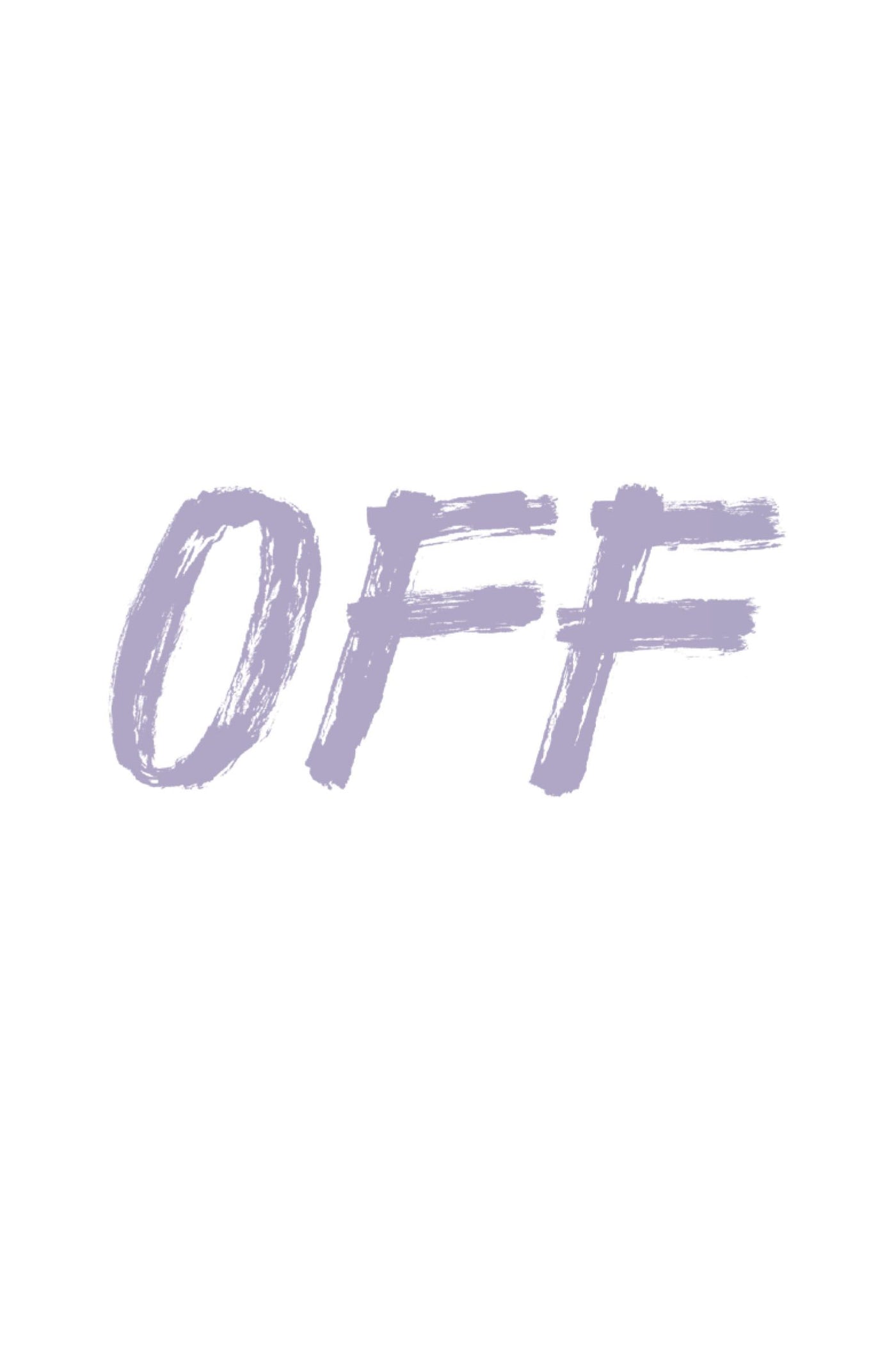 Purple 'OFF' text on a white background