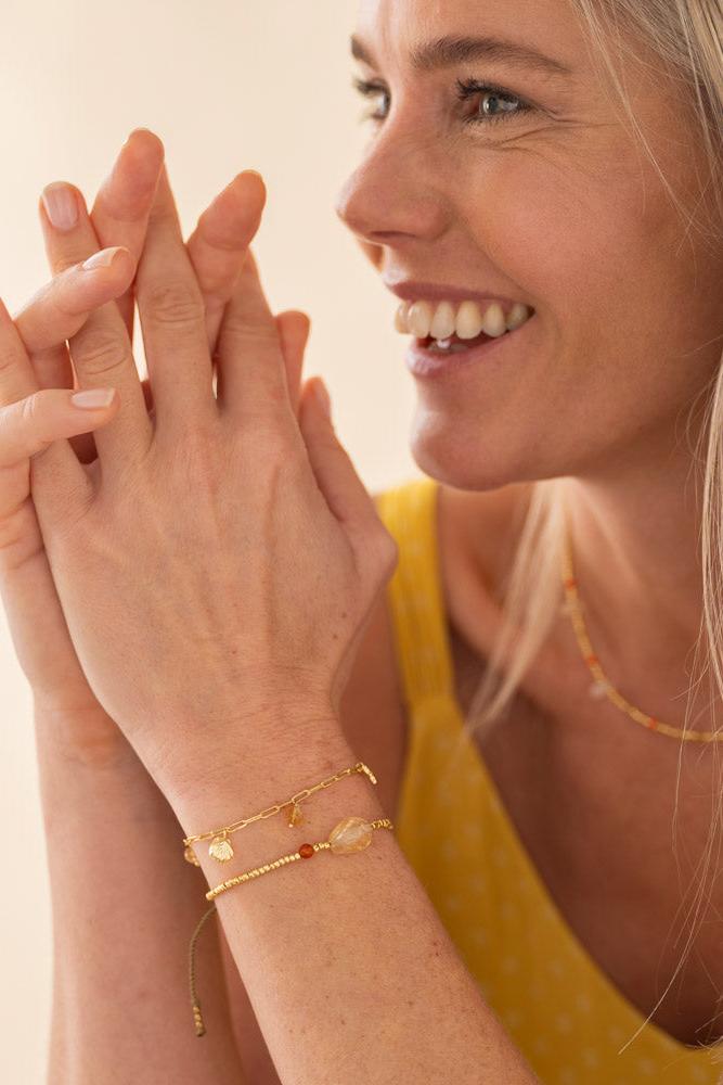 A Beautiful Story Imaginary Citrine Bracelet Gold Plated