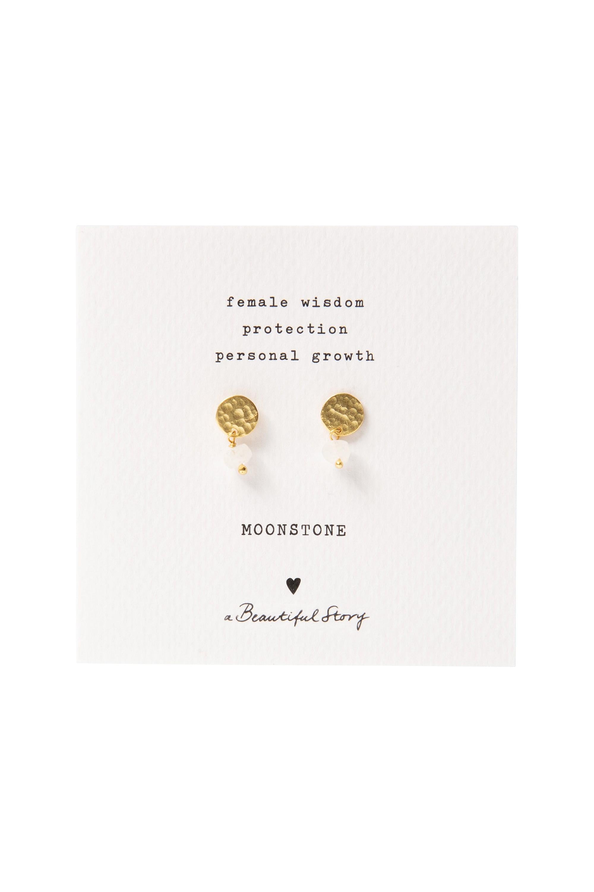 A Beautiful Story Mini Coin Moonstone Gold Plated Earrings