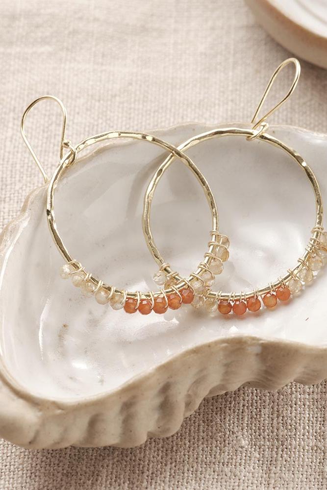 A Beautiful Story Emerging Citrine Carnelian Earrings