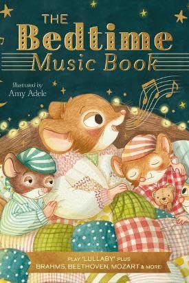 A kids music story book with mice in bed on the front cover