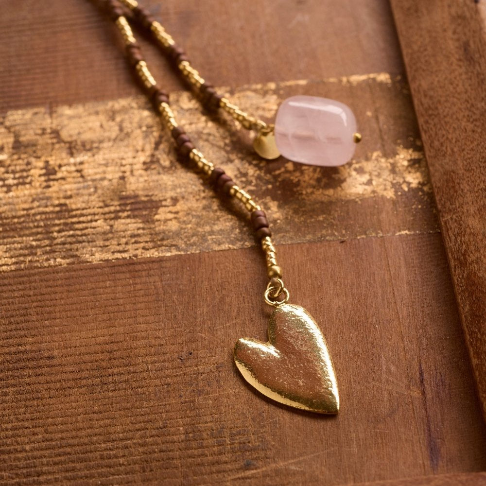 A Beautiful Story Entire Rose Quartz Necklace AW26