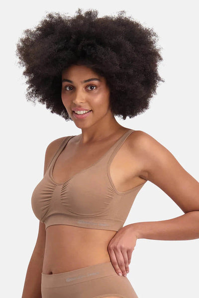 Bamboo Basic Ladies BB Fleur Knitted Seamless Padded Bra-Womens-Ohh! By Gum - Shop Sustainable