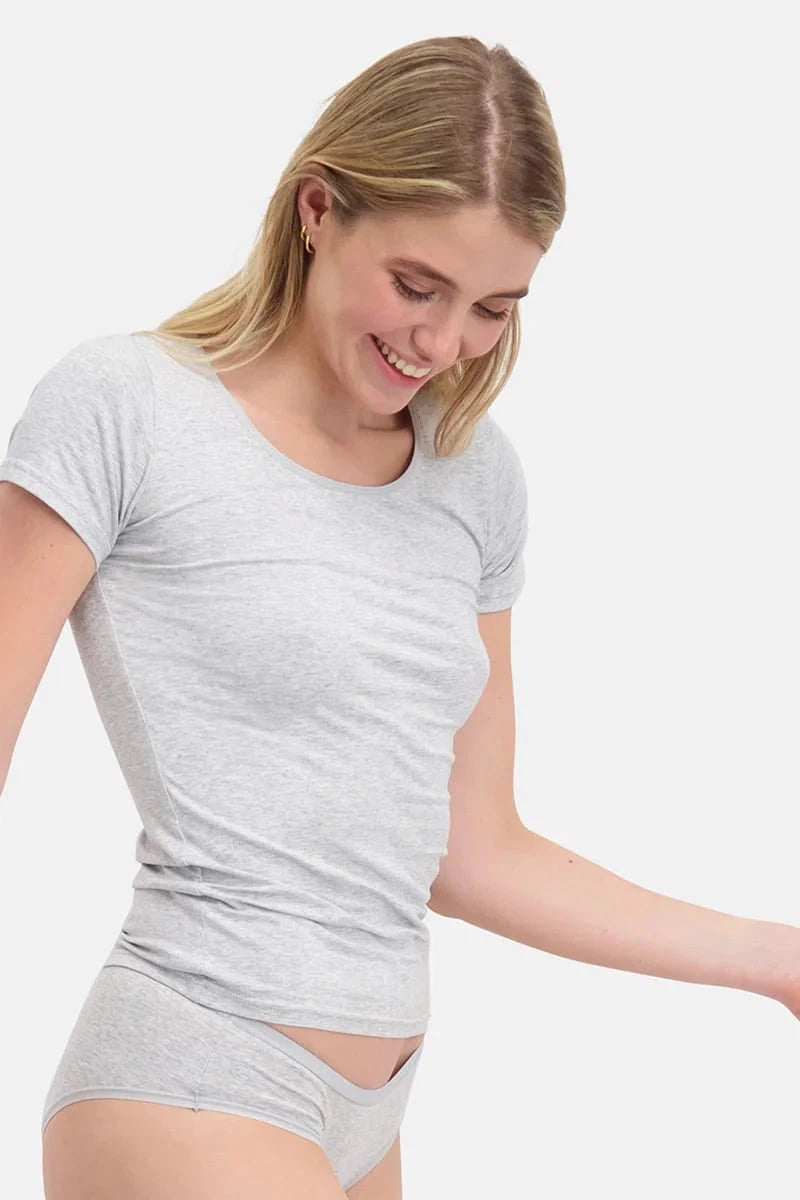 Bamboo Basics Ladies BB Kate Knitted T-Shirt Round Neck 2-pack-Womens-Ohh! By Gum - Shop Sustainable